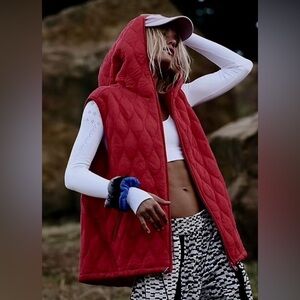 FP Movement by Free People Red Quilted Vest